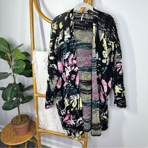 Free People Floral Black Cardigan sz L